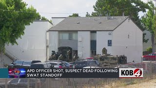 Albuquerque police Suspect killed officer injured after SWAT standoff [upl. by Lamag92]