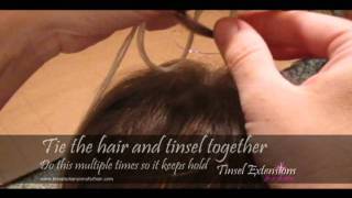 Tinsel Extensions For Hair  How To Install Tutorial [upl. by Ycniuqal]