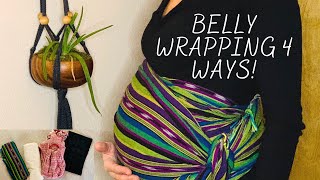 Prenatal Belly Wrapping for Pregnancy Comfort  Belly Binding 4 Different Ways [upl. by Acirretal699]