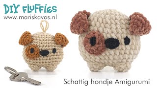 Schattige hond sleutelhanger haakpatroon  Leer Amigurumi haken  Nederlands [upl. by Ettezzus622]