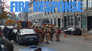 Major Fire Response in Old Montreal [upl. by Hovey]