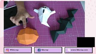 PAPERCRAFT FANTASMA 3D CON PLOTTER CRICUTMAKER  SCRAP DIY SCRAPBOOK CRICUT HALLOWEEN [upl. by Attenrad]