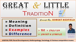 Great and Little tradition  Robert Redfield  हिंदी English  Notes in English [upl. by Ocsinarf247]