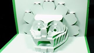 How to make a 3D DRAGON Pop Up Card  FREE Template  Kirigami 3D Dragon Head Greeting Card [upl. by Culhert961]