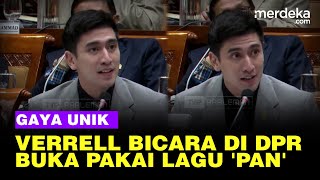 Gaya Verrel Bramasta Berbahasa Inggris amp Nyanyi Lagu PAN saat DPR Rapat Naturalisasi [upl. by Marja]