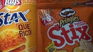 Lays Stax Que Rico Adobadas vs Pringles Baked Crispy Stix [upl. by Auhsot624]