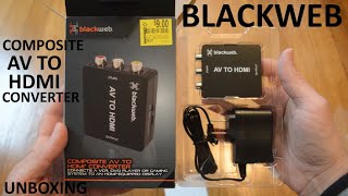 Unboxing BlackWeb Composite AV To HDMI Converter [upl. by Annavahs]