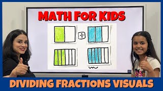 Dividing Fractions Using Visuals  Mental Math [upl. by Annovoj]