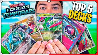 TOP 5 DECKS de CARTAS POKÉMON TCG FORÇAS TEMPORAIS [upl. by Dorcea]