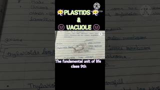 VACUOLE amp PLASTIDS in a plant cell ☘️The fundamental unit of life ☘️ class 9th☘️ chapter 5 [upl. by Allix]