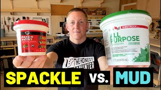 SPACKLE Vs DRYWALL MUDJOINT COMPOUND Whats the Difference When Should You Use Them [upl. by Aicatsue]