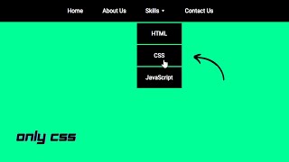 Pure CSS Dropdown Menu with HTML and CSS [upl. by Kcinomod]