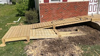 Building a Handicap Access Ramp for Mom Pt3 [upl. by Ahtnamas]