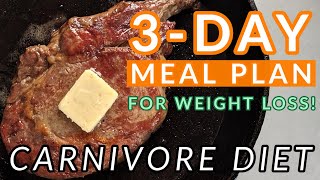 3Day Carnivore Diet Meal Plan FOR WEIGHT LOSS [upl. by Inalem930]