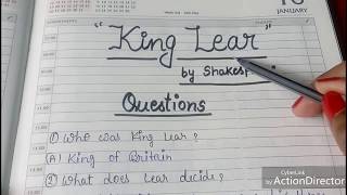 ENGLISH LITERATURE  KING LEAR 👑 BY SHAKESPEARE  QUIZ  QUESTIONS [upl. by Lubet178]