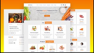 Create A Responsive Grocery Store Website Design Using HTML  CSS  JavaScript  Step By Step [upl. by Ajram]