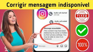 Como corrigir o problema de mensagem indisponível do Instagram  Mensagem indisponível do Instagram [upl. by Flossy]