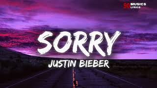 Sorry Lyrics Video  Justin Bieber [upl. by Ydnew853]