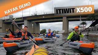 KAYAK DEMO Fun ways to use the Itiwit X500 Strenfit inflatable kayak from Decathlon [upl. by Harris]