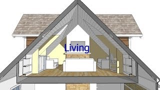 Design an Attic Roof Home with Dormers using SketchUp Quick Overview and Animation [upl. by Antons]