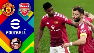 eFootball 2025  Derby England Manchester United vs Arsenal live Old Trafford Stadium [upl. by Fagan]