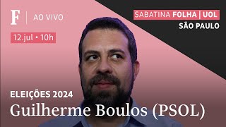 Guilherme Boulos PSOL participa de sabatina FolhaUOL com précandidatos de São Paulo [upl. by Duomham]