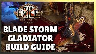 POE 320 RDY BladeStorm Max Block Gladiator Bleed Build Guide  League start viable [upl. by Ahseiyk399]