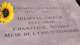 Tombe de Juliette GRECO cimetière du Montparnasse Paris [upl. by Godding]