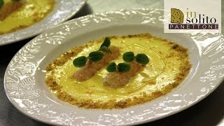 Crema di riso Vialone nano allo zafferano con scampi marinati  Ricetta di chef Davide Botta [upl. by Konopka556]