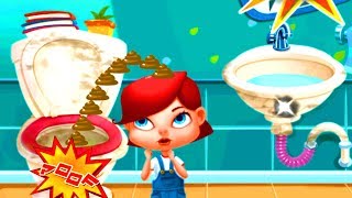 Repair Game Little Builders House Makeover Kids Games  Clean Bathroom Fix TV Save Kitchen [upl. by Nahguav]