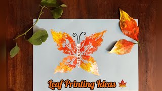 Different ways of Leaf Printing  Leaf Printing Technique  DIY Leaf Printing  Daily Art [upl. by Yeliak277]