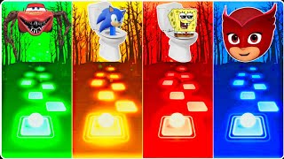 Lightning McQueen vs Sonic the Werehog vs Spongebob Skibidi vs PJ Masks  Tiles Hop EDM Rush [upl. by Fidele]