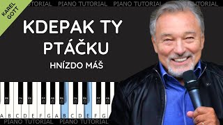 Kdepak ty ptáčku hnízdo máš  Karel Gott  Tři oříšky pro Popelku  Popelka piano tutorial noty [upl. by Heywood]