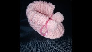 Scarpette uncinetto con PomPom  Parte 1  DIY baby chrochet pink Shoes  Full HD 1080p [upl. by Jaymee]