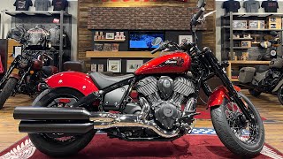 2023 Indian Chief Bobber in Stryker Red Metallic [upl. by Oicatsana748]