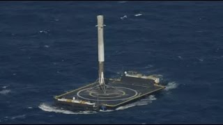 SpaceX lands rocket at sea makes history [upl. by Eibbor]