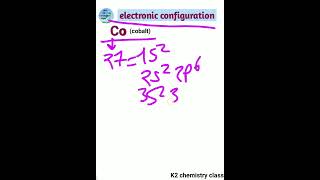 electronic configuration for Cocobaltby khushboo yadavelectronicconfiguration k2chemistryclass [upl. by Yleik62]