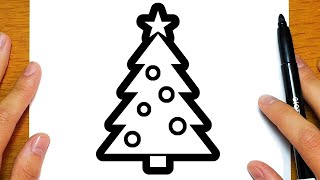 COME DISEGNARE UN ALBERO DI NATALE  Disegni facili ed educativi [upl. by Norag]