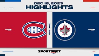 NHL Highlights  Canadiens vs Jets  December 18 2023 [upl. by Tezile]