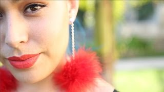 Feather Pom Pom Earrings ♥ DIY [upl. by Sucitivel]