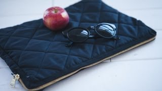 DIY quilted laptop sleeve  DIY quilt clutch [upl. by Ut]