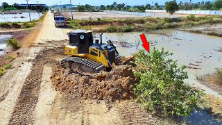 Processing Filling Up Land Building Foundation Village Bulldozer SHANTUI DH17C3 Dump Truck 25Ton [upl. by Bright]