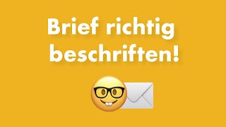 Tutorial Brief richtig beschriften  So gehts [upl. by Veriee]