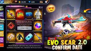 Evo Scar 20 Skin Confirm ফাইনালি আসছে😍 Ob47 Update Free Fire Bd Server  Free Fire New Event [upl. by Ahsatel]