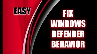 How to Fix Windows Defender Behavior Win32  Fixed [upl. by Adnolahs]