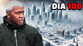 SOBREVIVÍ 100 DÍAS a una TORMENTA de NIEVE en GTA 5 [upl. by Mcgannon]