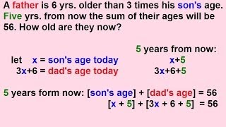 Algebra  World Problems  Age Part 23 [upl. by Eicul]