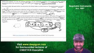 CS Executive Negotiable Instrument Act Lecture 3 New Syllabus by Anurag Jain at Deep Gyan Classes [upl. by Ivie]