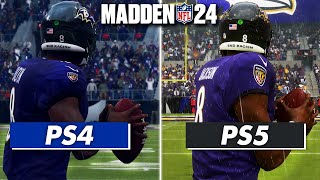 MADDEN 24 PS5 vs PS4 Comparison  Superbowl Graphics amp Gameplay [upl. by Stanleigh]