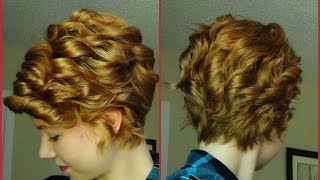 How To Curl A Pixie Haircut Straightener Technique ♥ [upl. by Ida]